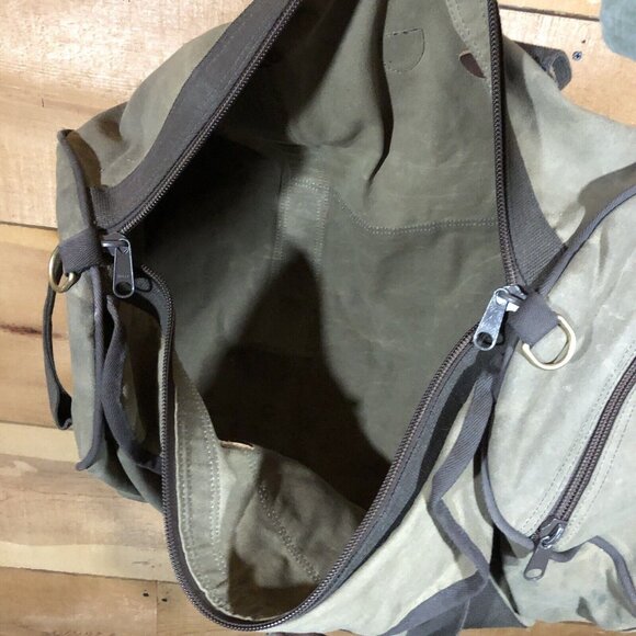 Vintage Frost River Explorer Waxed Canvas Duffle Bag Made USA NO SHOULDER STRAP - Picture 7 of 13
